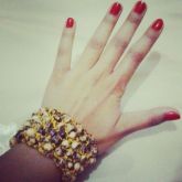Bracelete em Crôche com Sementes de Açai.